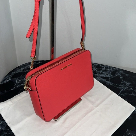 Michael Kors Handbag Jet Set Powder Leather Crossbody Bag Purse AUTHENTIC - Picture 3 of 12